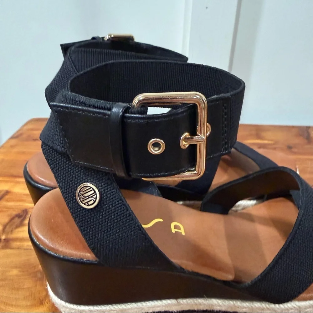 Unisa Unpayge Payge Black Espadrille Strappy Sandals